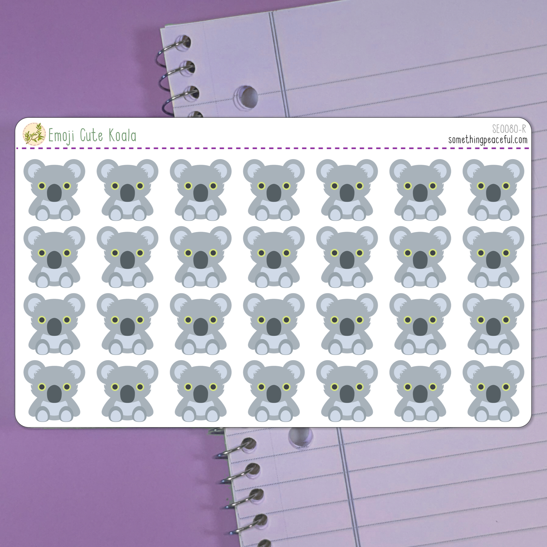 Cute Koala Emoji Sticker Sheet – Something Peaceful