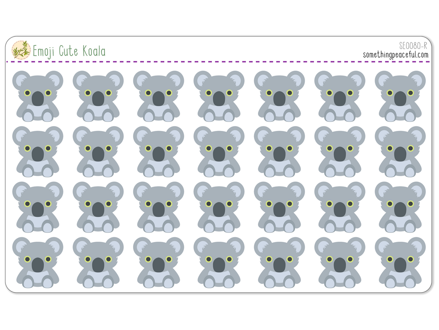 Cute Koala Emoji Sticker Sheet