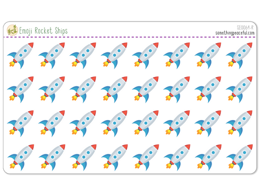 Rocket Emoji Sticker Sheet