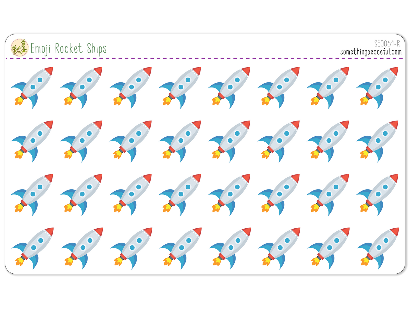 Rocket Emoji Sticker Sheet