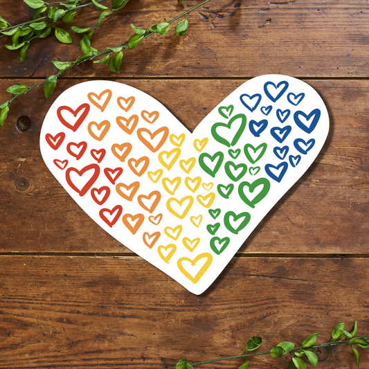Rainbow Hearts Vinyl Sticker