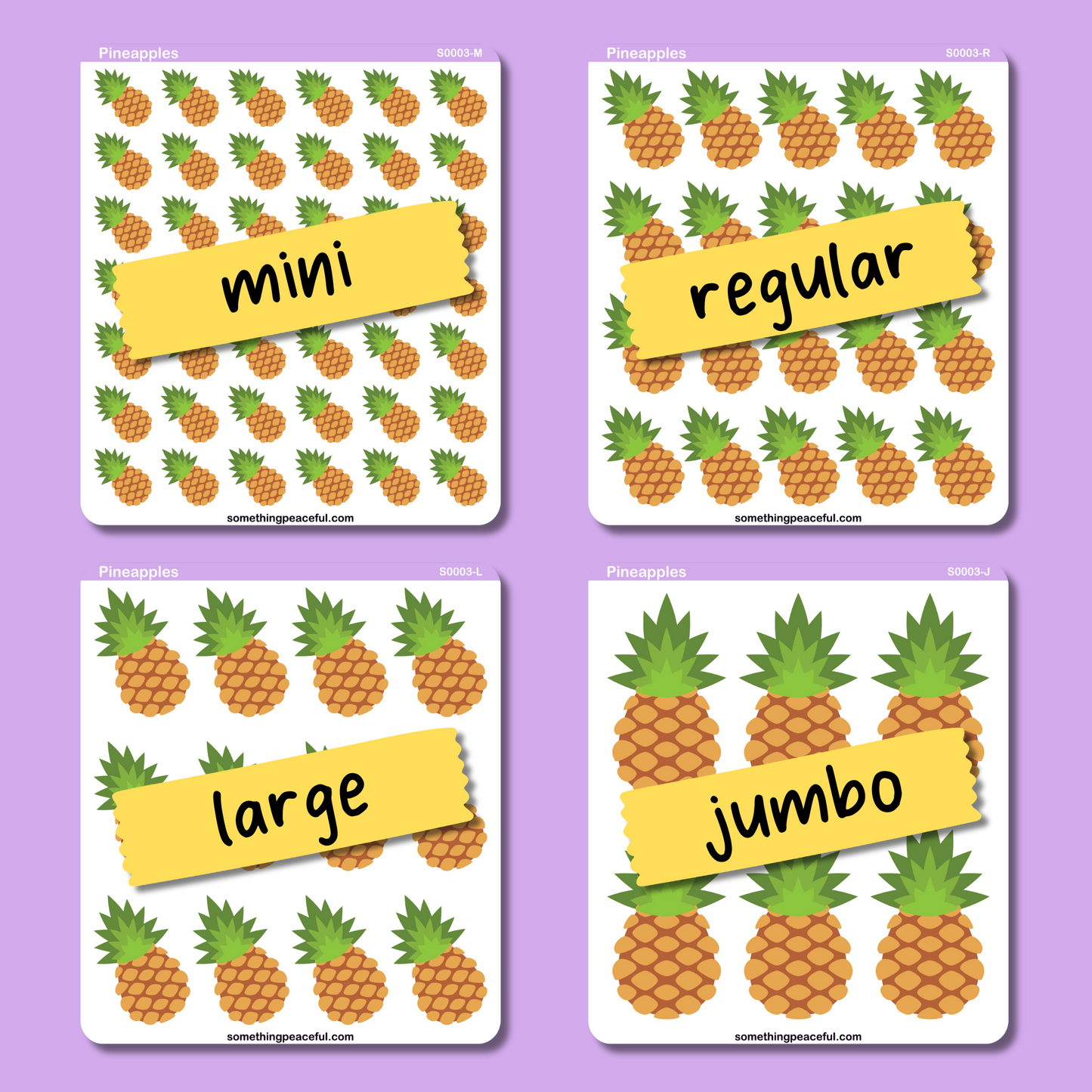 Pineapple Icons Sticker Sheet