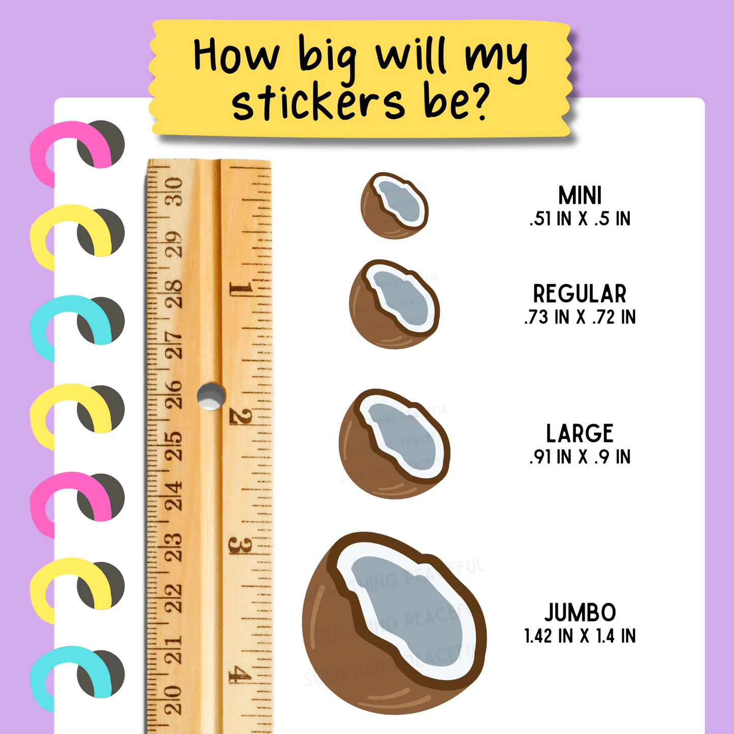 Coconut Icons Sticker Sheet