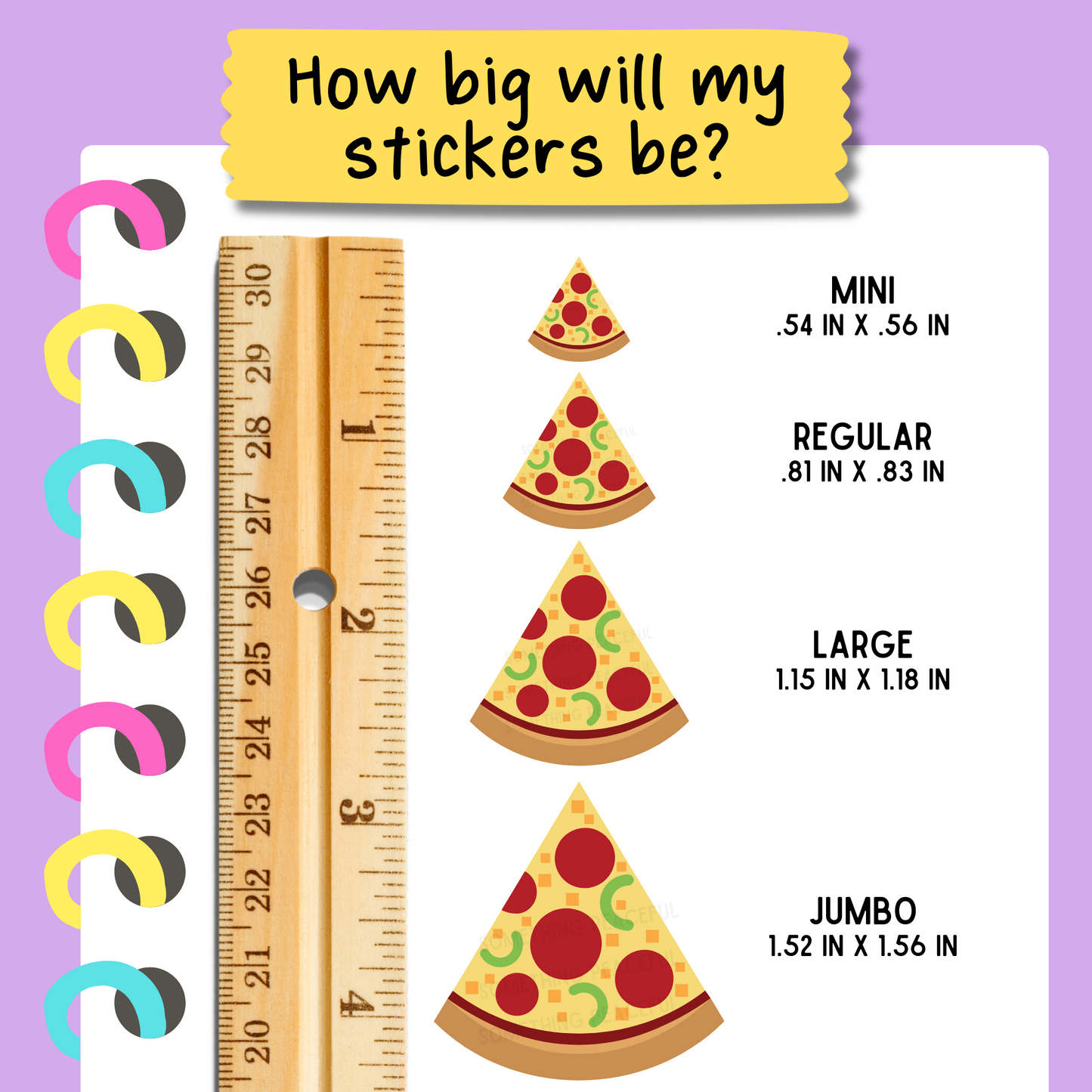 Pizza Slice Icons Sticker Sheet