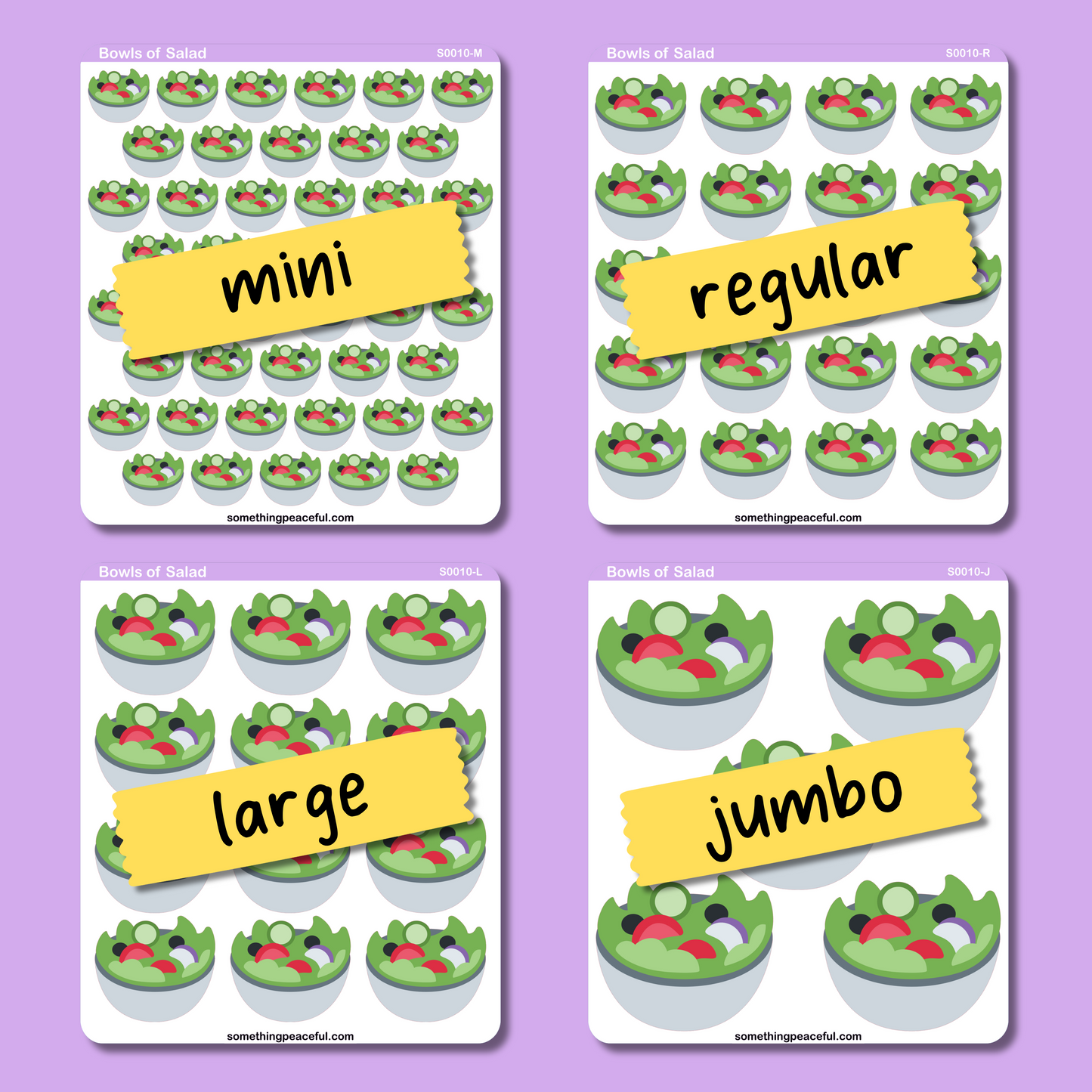 Salad Icons Sticker Sheet