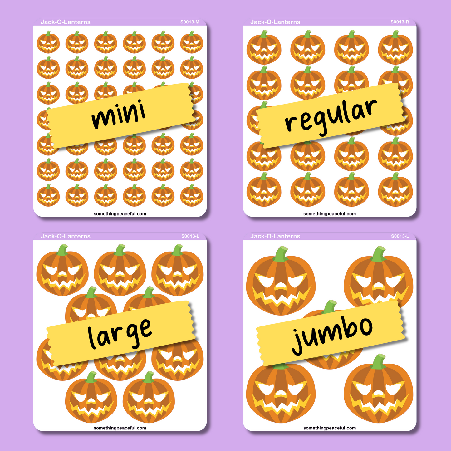 Jack-o'-Lantern Icons Sticker Sheet