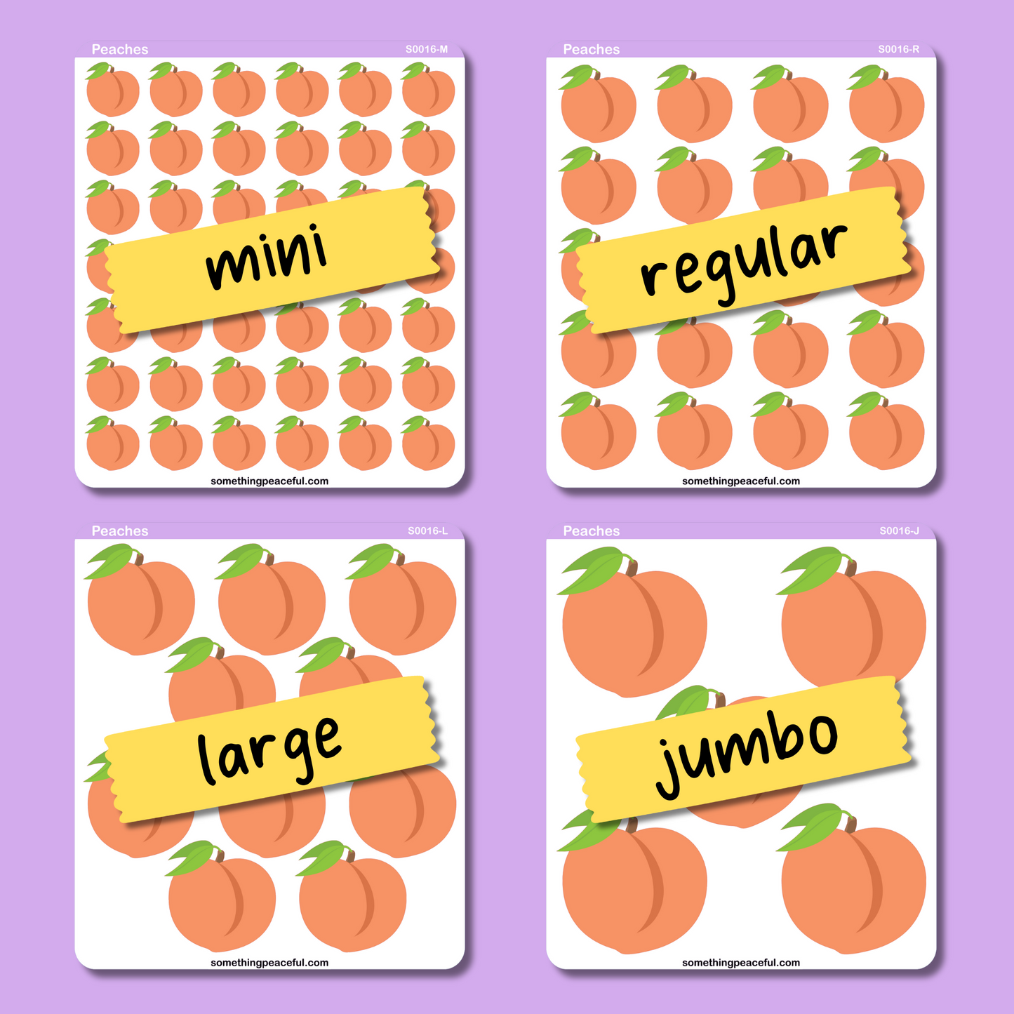 Peach Icons Stickers Sheet