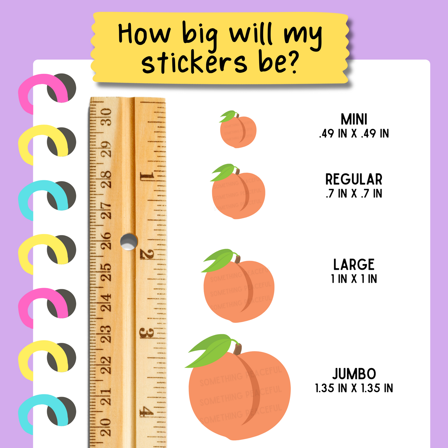 Peach Icons Stickers Sheet