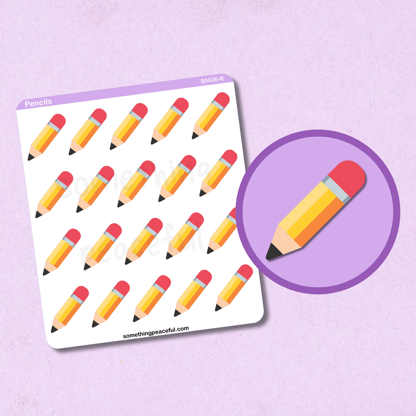 Pencil Icons Stickers Sheet