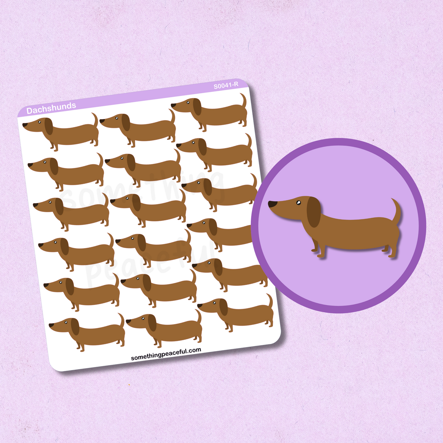 Dachshund Icons Sticker Sheet
