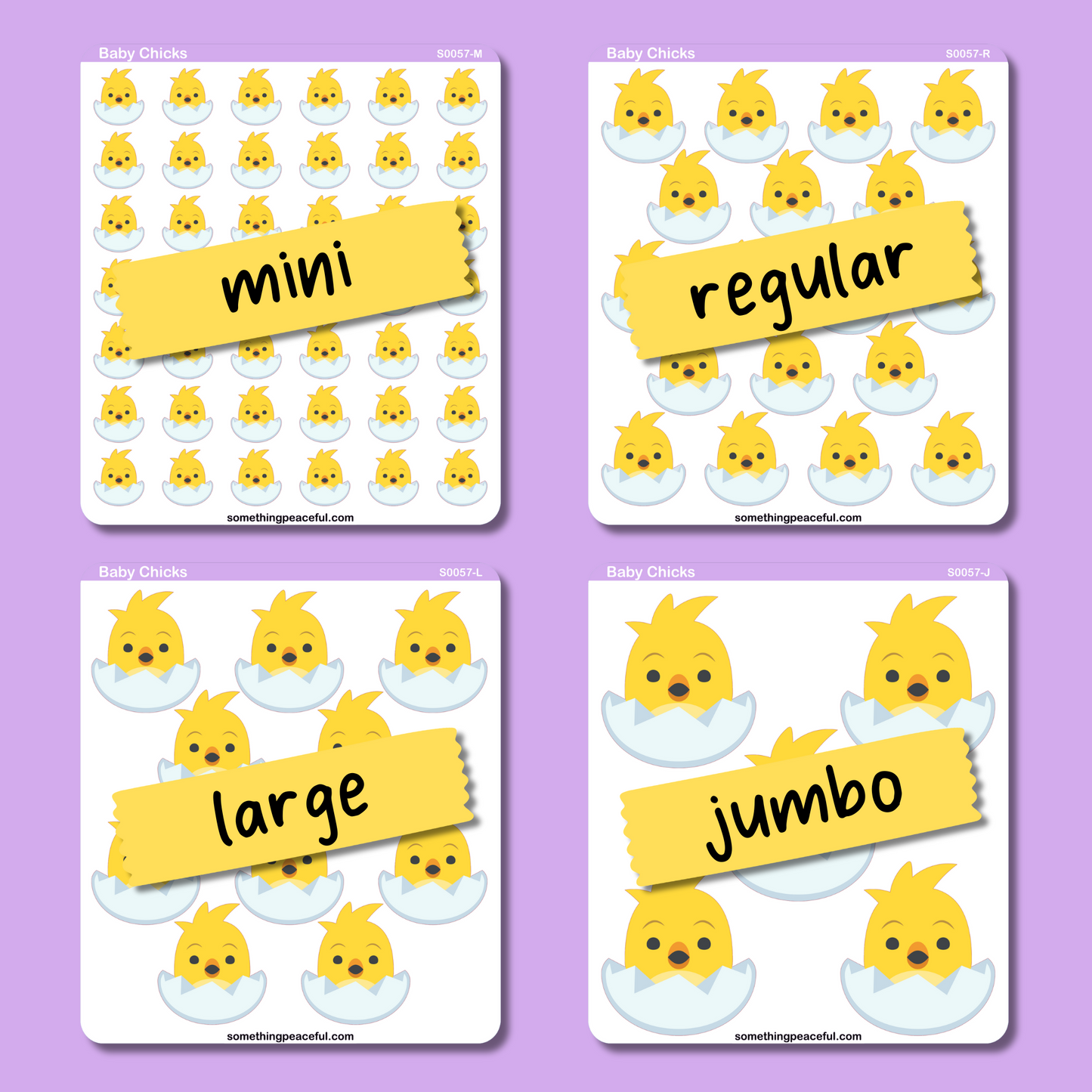 Baby Chick Icons Sticker Sheet