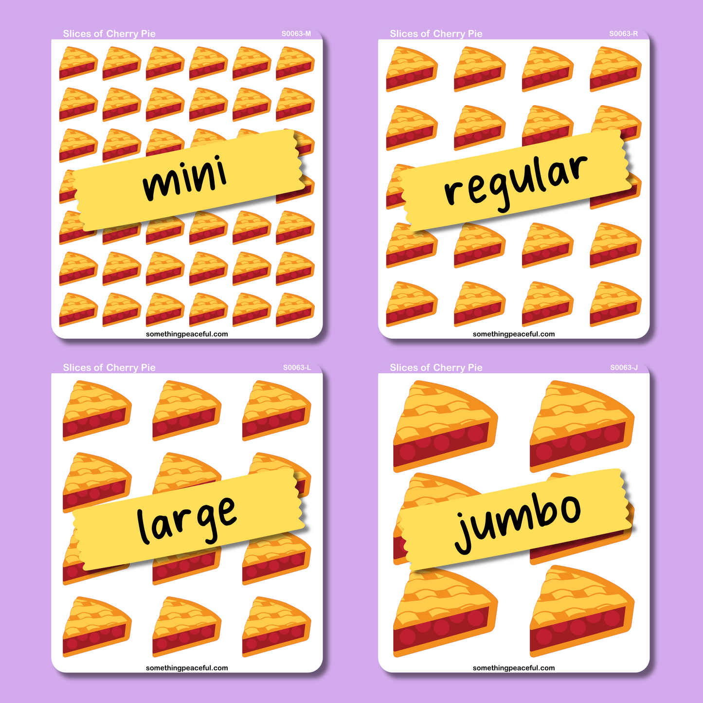 Cherry Pie Icons Sticker Sheet