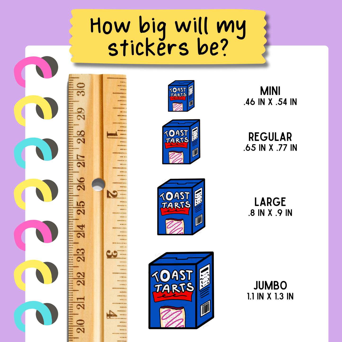 Toaster Pastry Box Sticker Sheet