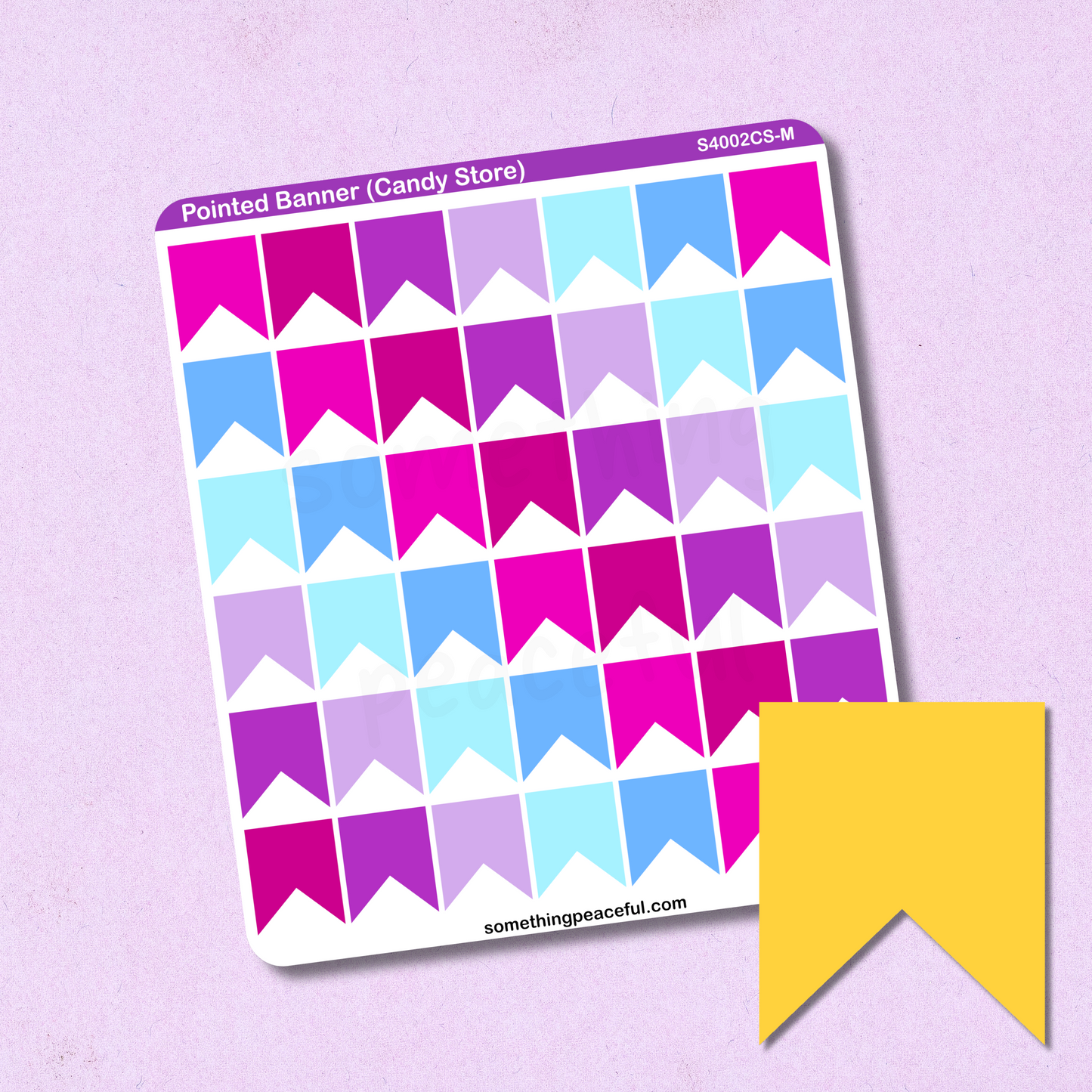 Pointed Banner Sticker Sheet - Customizable