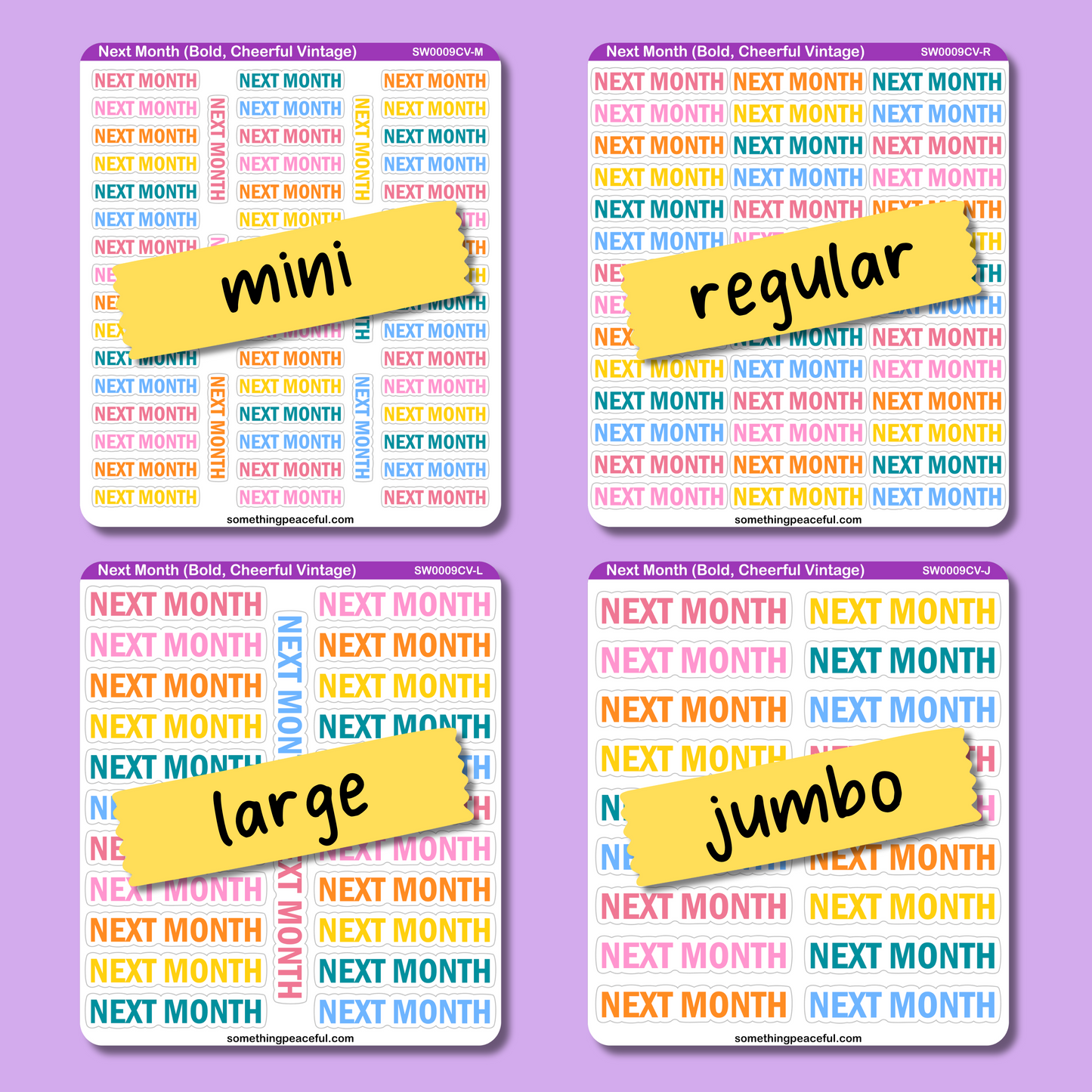 Next Month Bold Text Sticker Sheet - Customizable