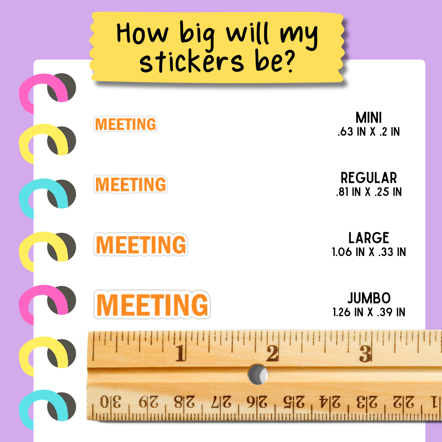 Meeting Bold Text Sticker Sheet - Customizable