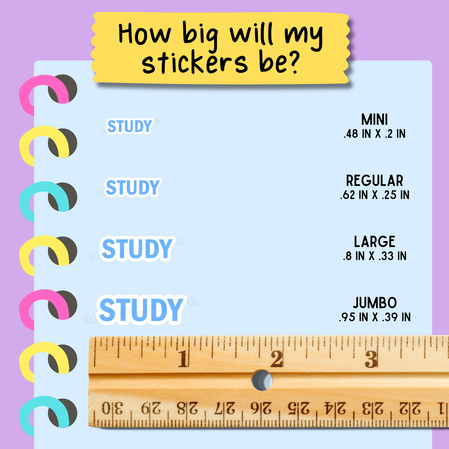 Study Bold Text Sticker Sheet - Customizable