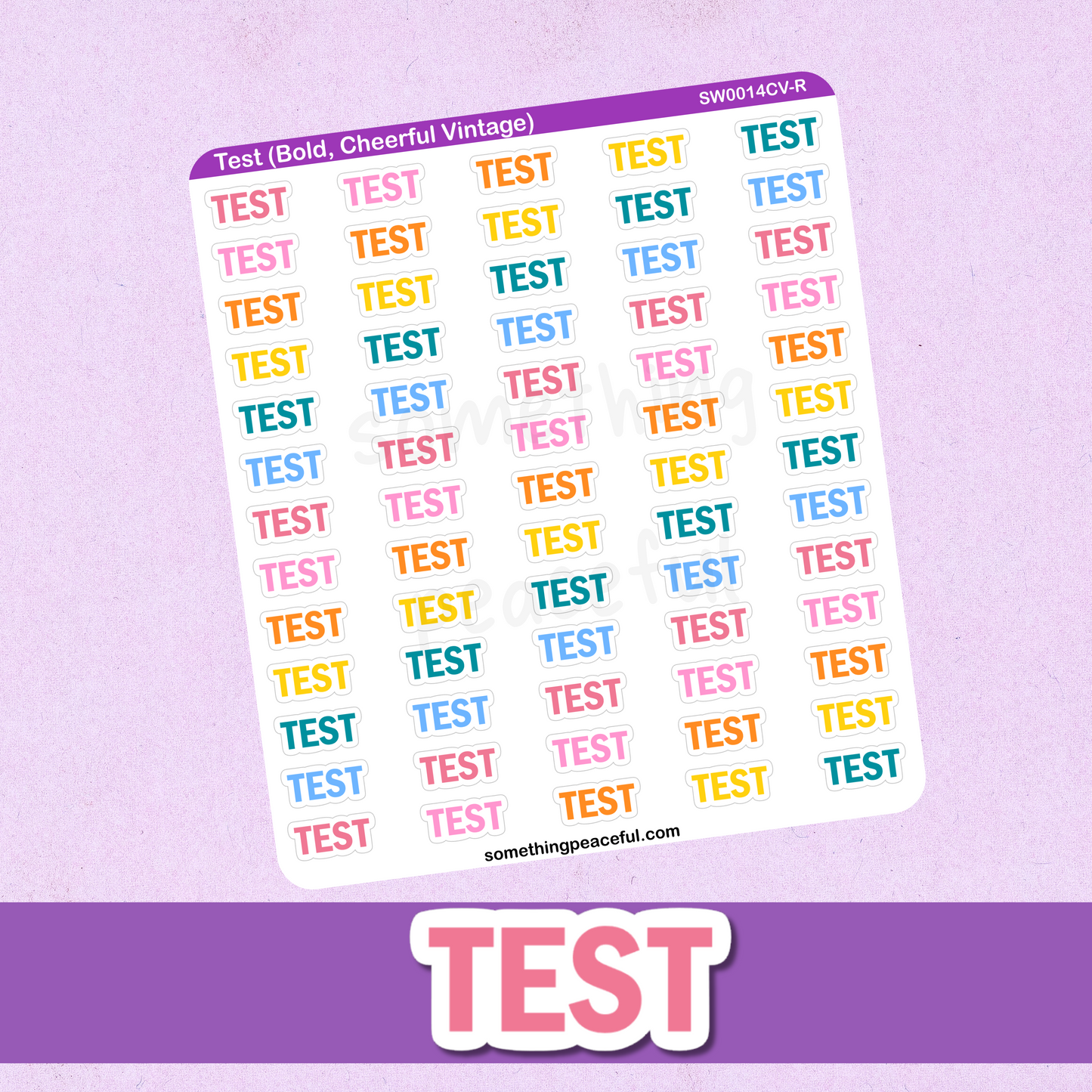 Test Bold Text Sticker Sheet - Customizable