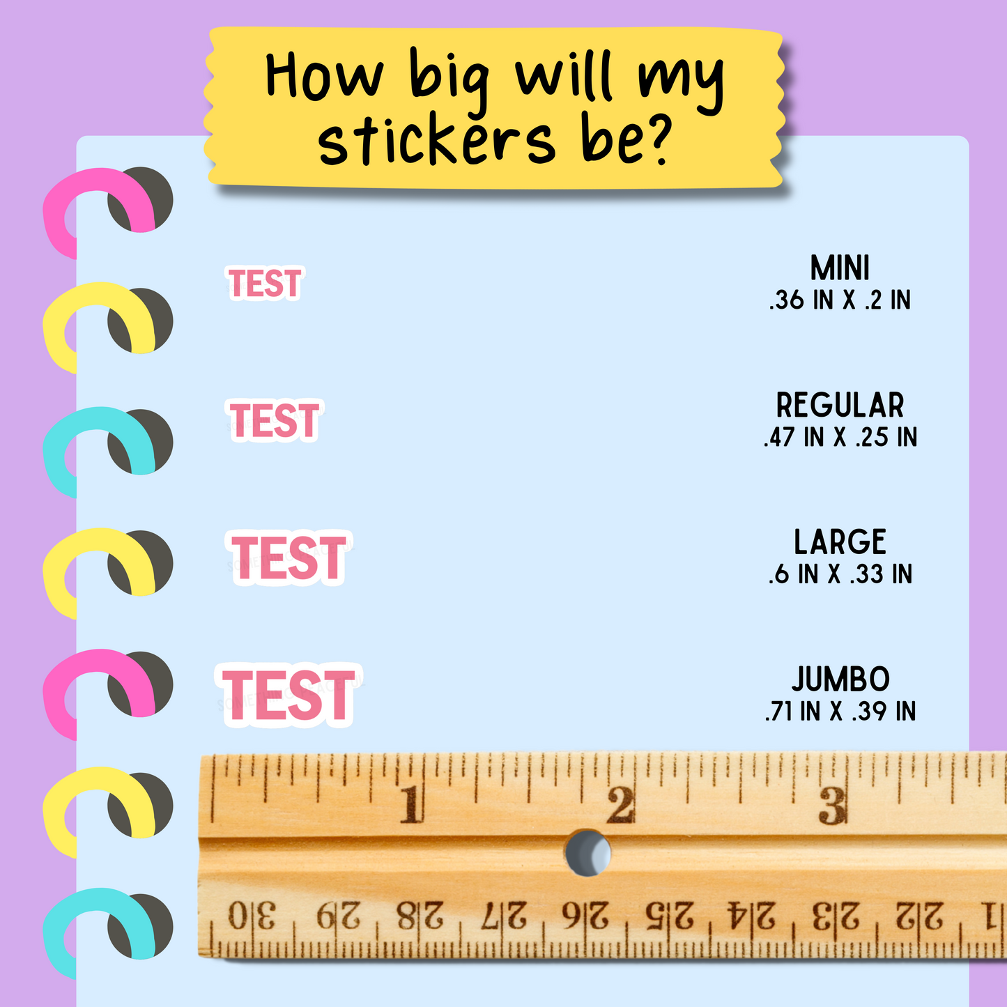 Test Bold Text Sticker Sheet - Customizable