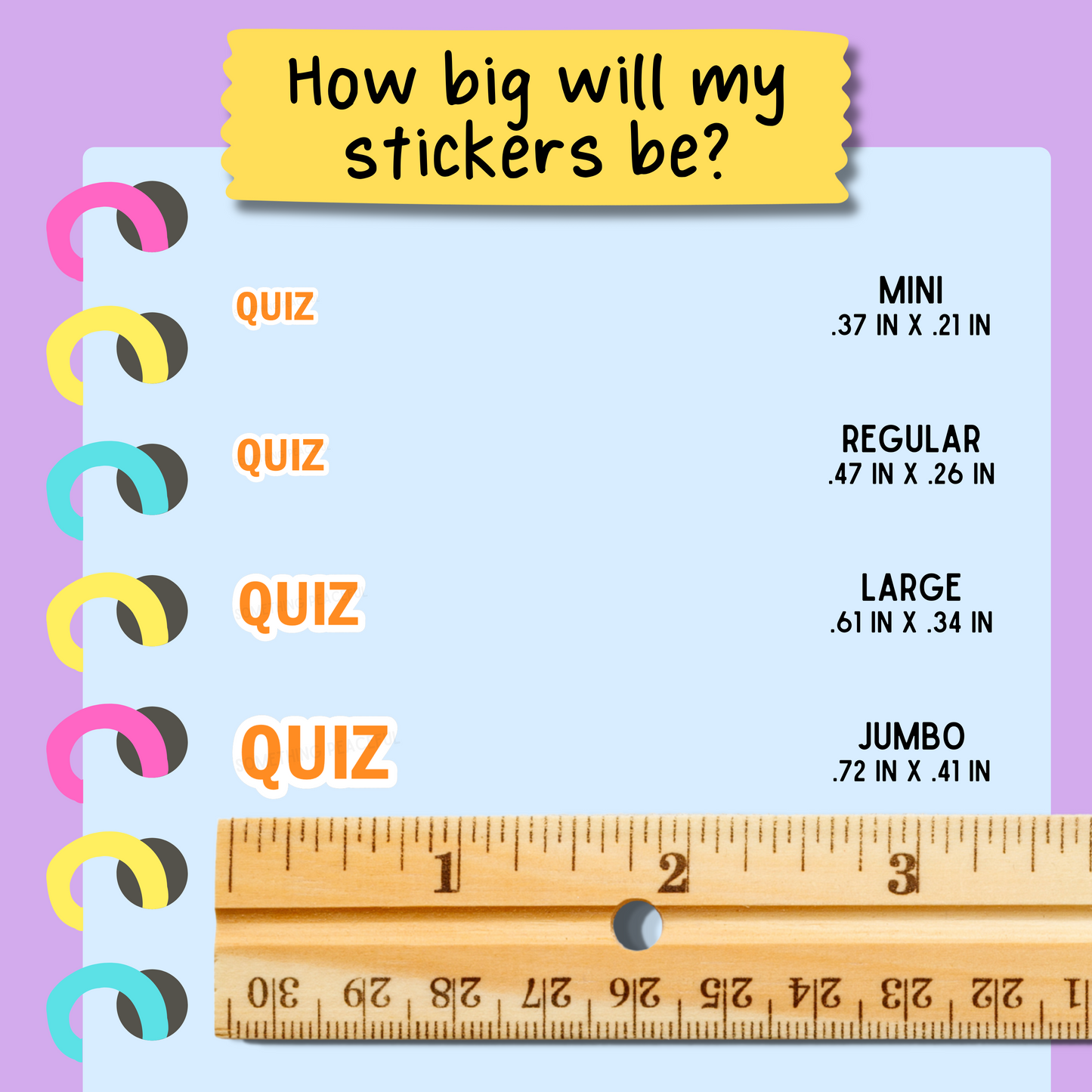 Quiz Bold Text Sticker Sheet - Customizable