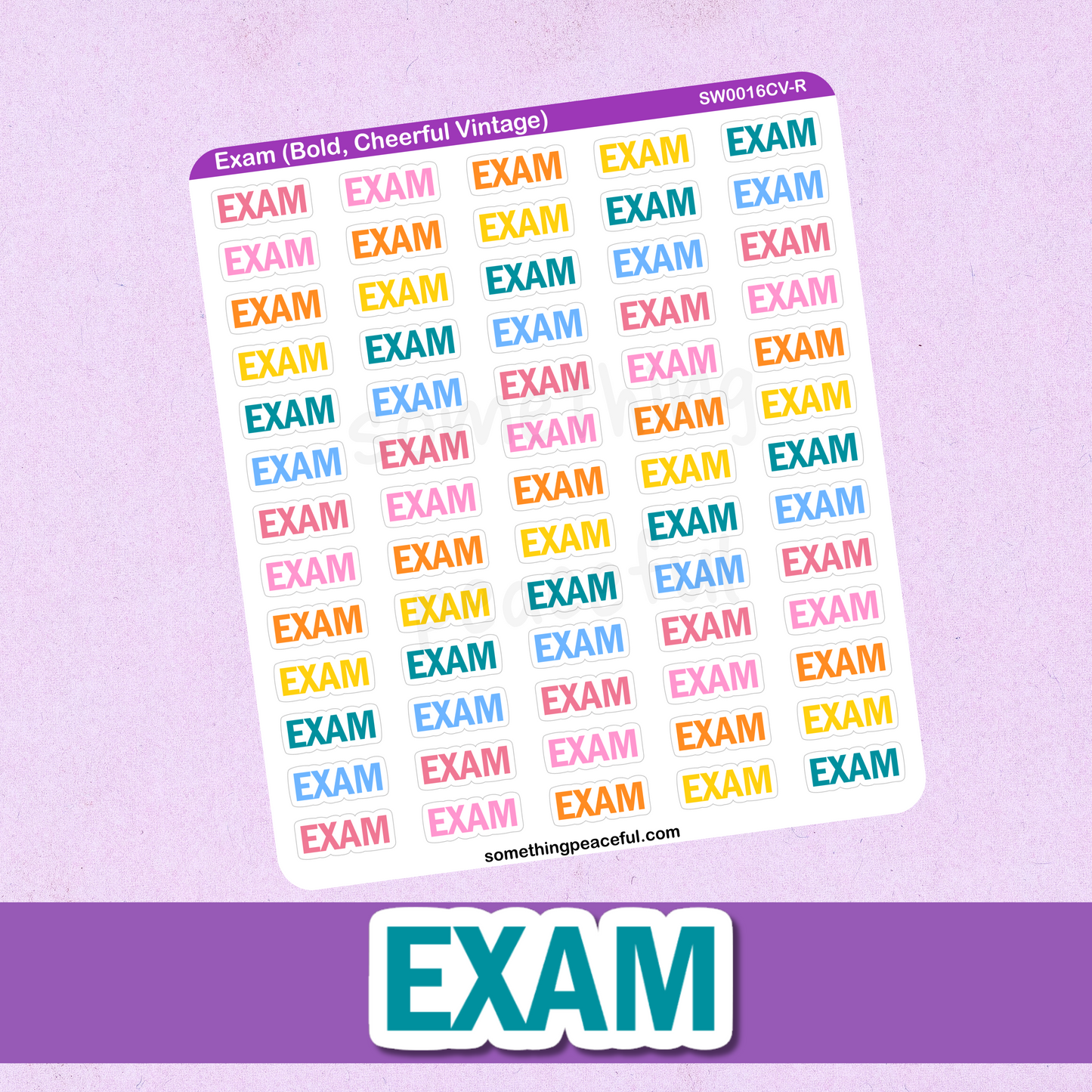 Exam Bold Text Sticker Sheet - Customizable