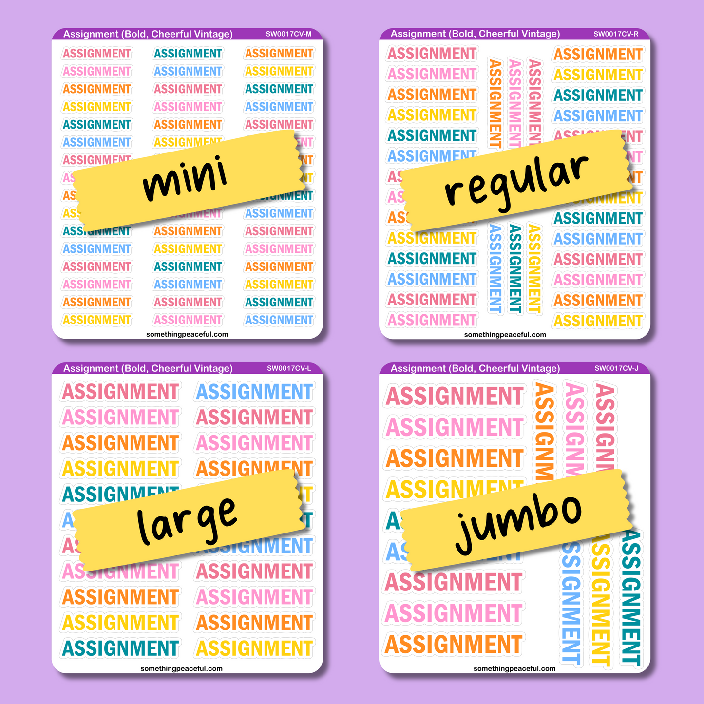 Assignment Bold Text Sticker Sheet - Customizable