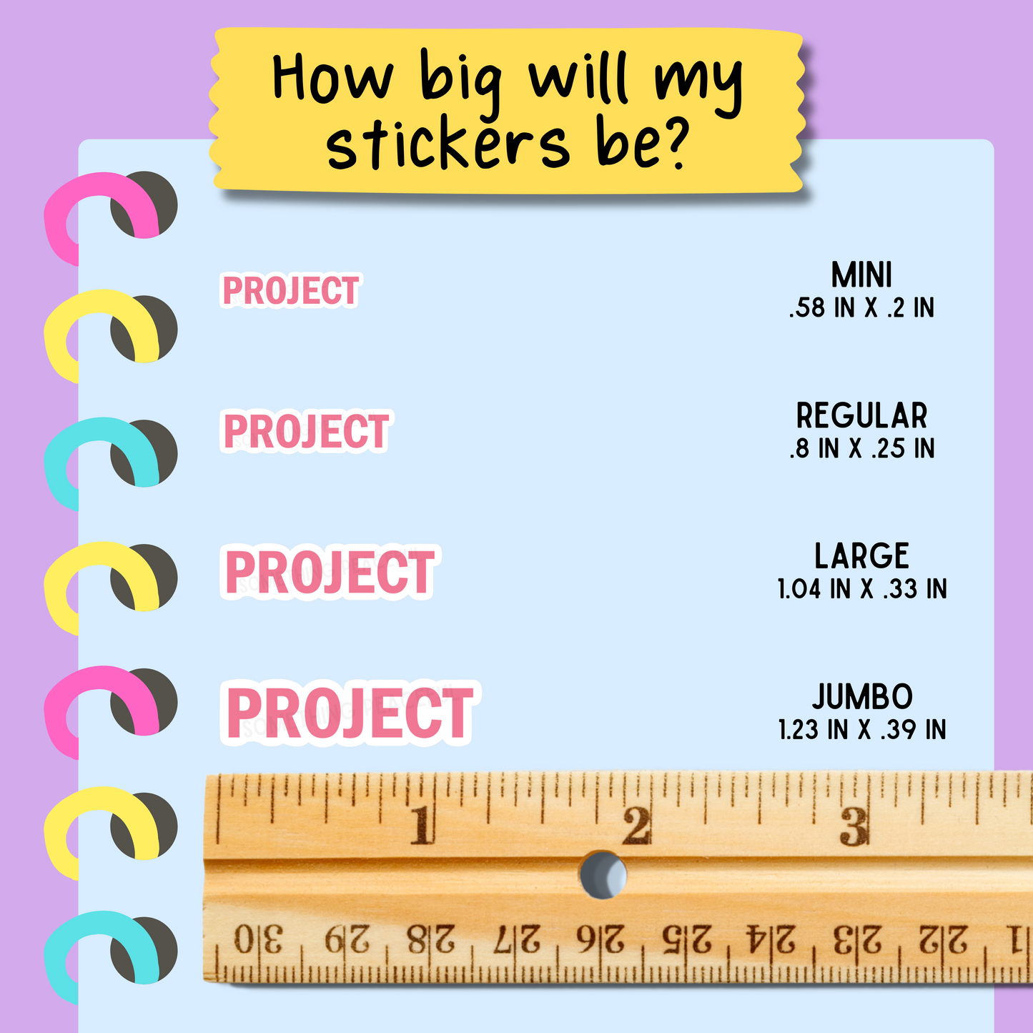 Project Bold Text Sticker Sheet - Customizable