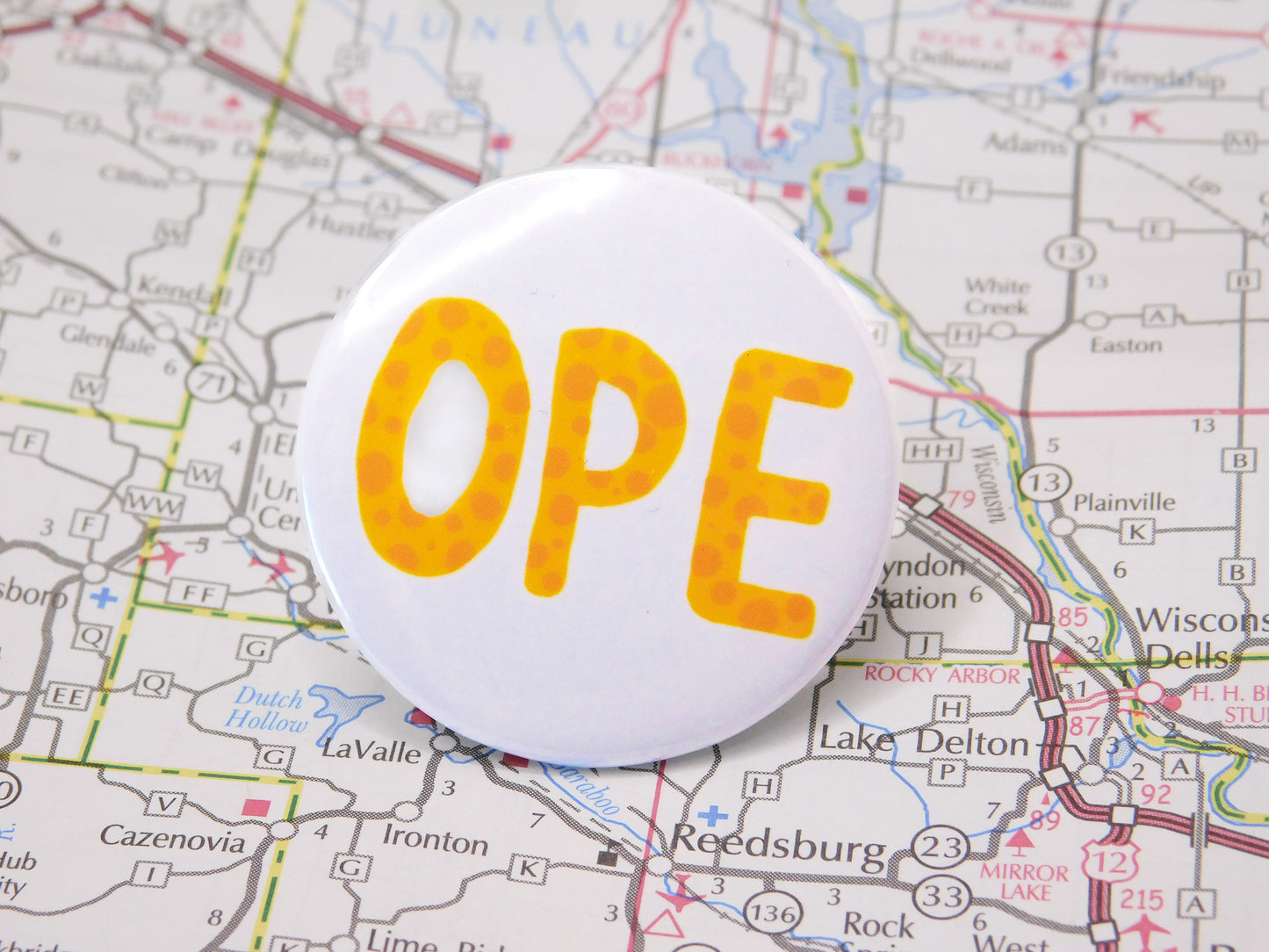 Cheesy Ope Pinback Button