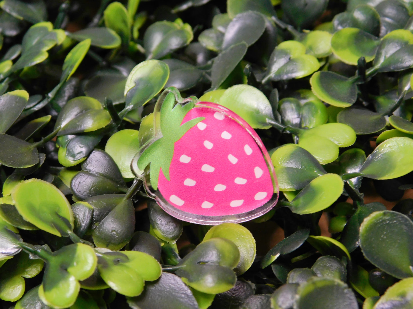 Pink Strawberry Acrylic Pin