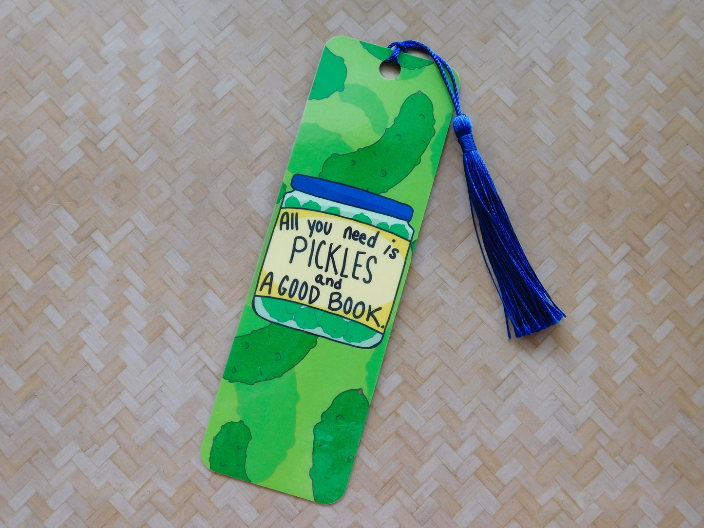 Pickles and a Good Book Bookmark