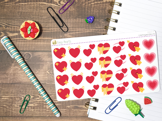 Emoji Hearts Sticker Sheet