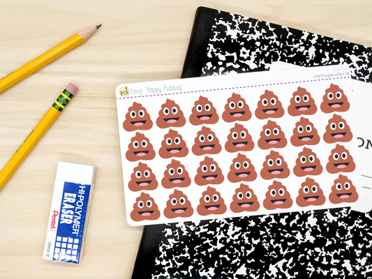 Emoji "Happy Pudding" Sticker Sheet