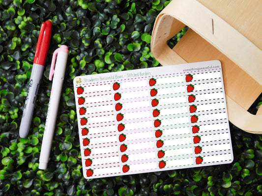 Stitched Border Strawberry Planner Bars