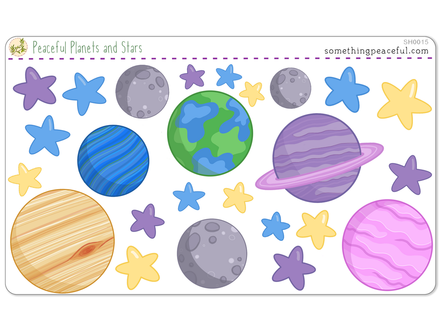 Peaceful Planets Sticker Sheet