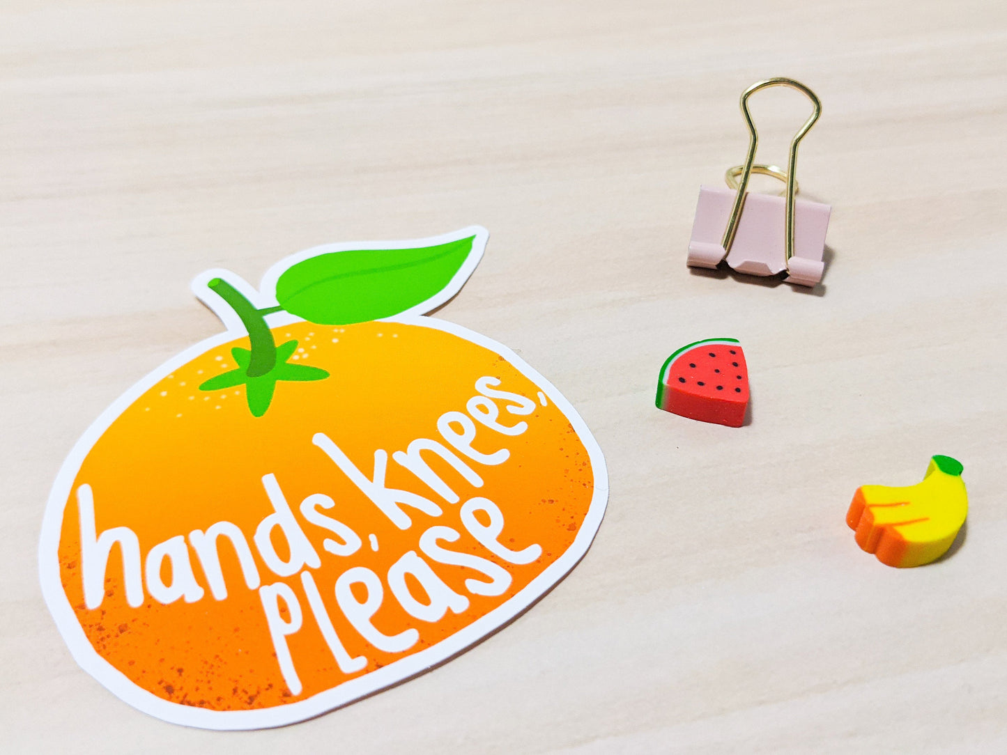 Hands, Knees, Please Tangerine Lyric Sticker