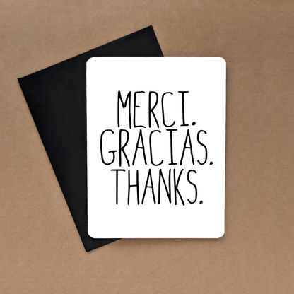 Merci! Gracias! Thanks! Card