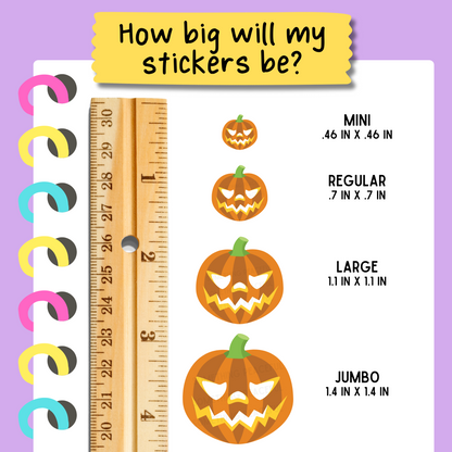 Jack-o'-Lantern Icons Sticker Sheet