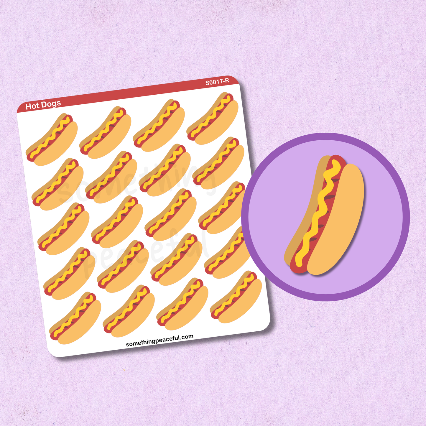 Hot Dog Icons Sticker Sheet