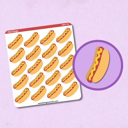 Hot Dog Icons Sticker Sheet