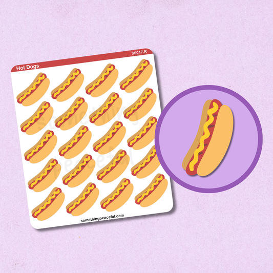 Hot Dog Icons Sticker Sheet