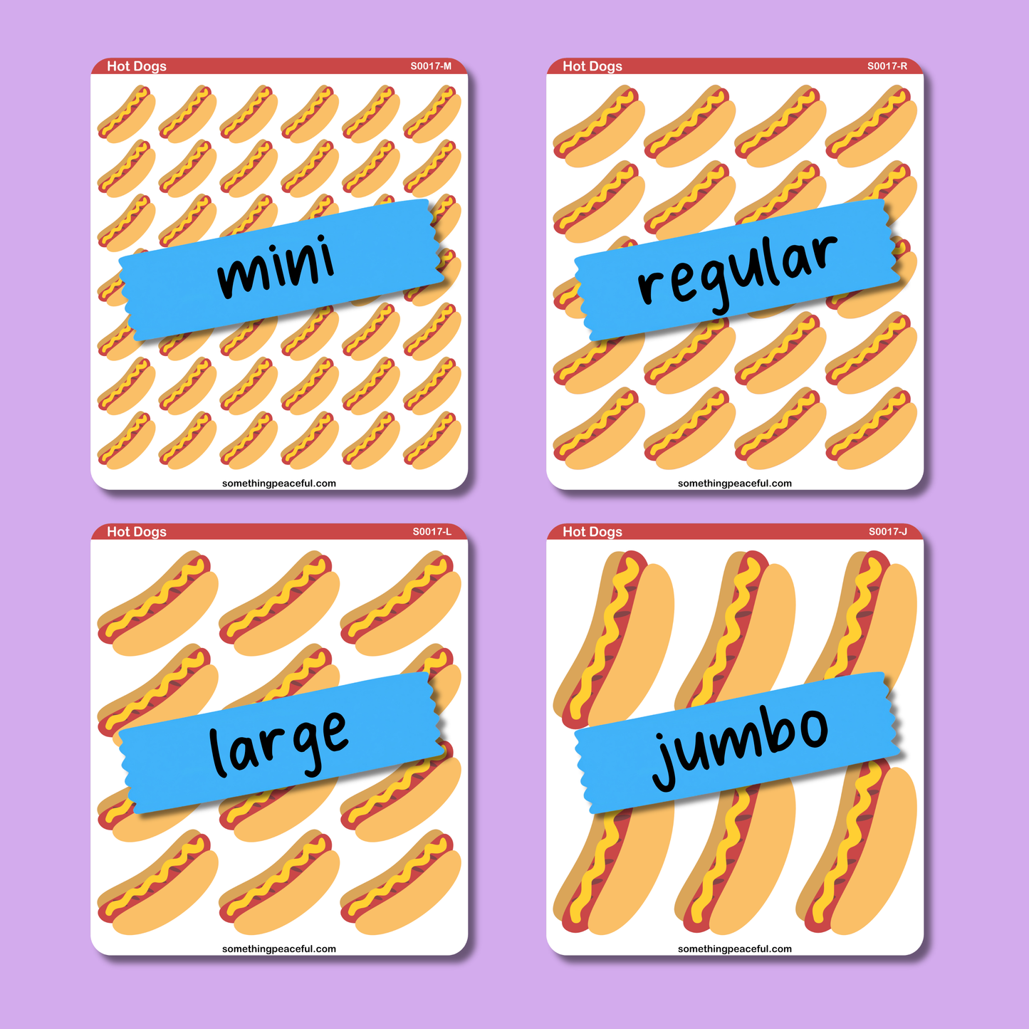 Hot Dog Icons Sticker Sheet