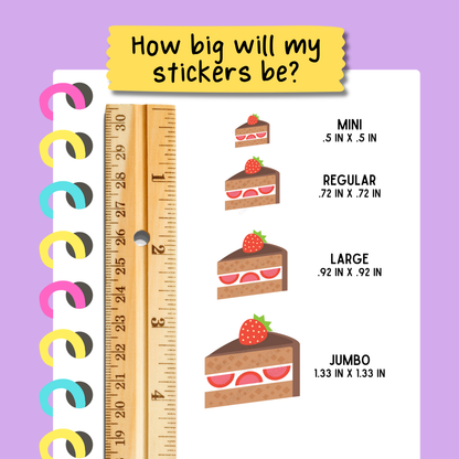 Cake Icons Sticker Sheet
