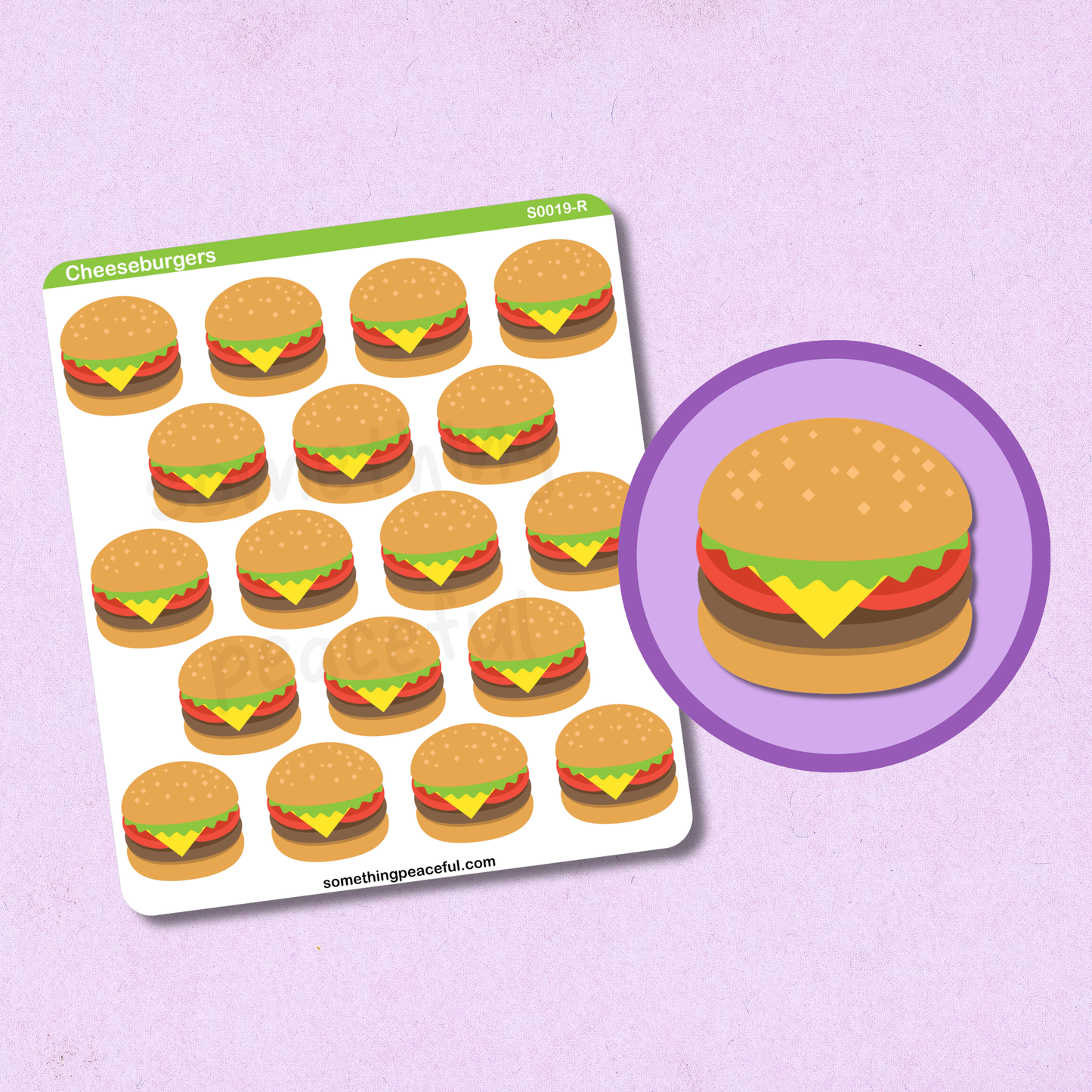Cheeseburger Icons Sticker Sheet