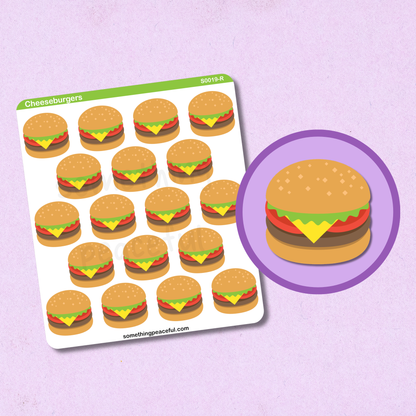 Cheeseburger Icons Sticker Sheet