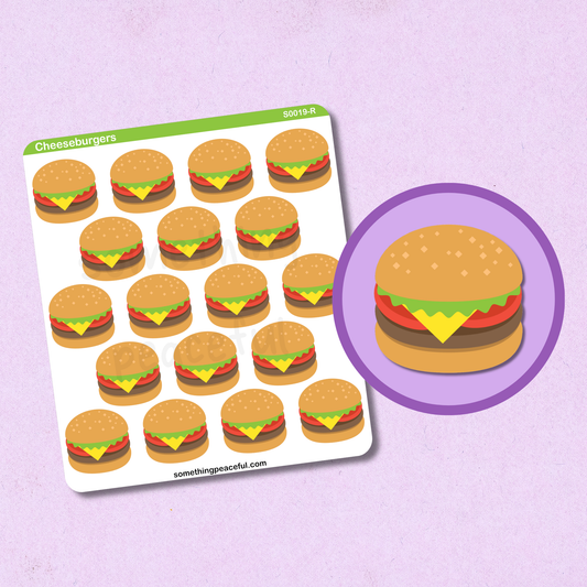 Cheeseburger Icons Sticker Sheet