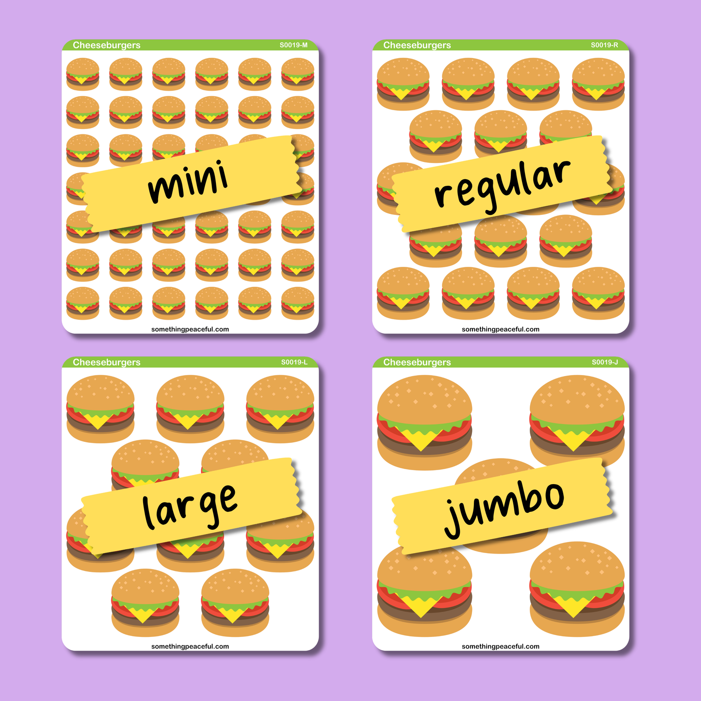 Cheeseburger Icons Sticker Sheet