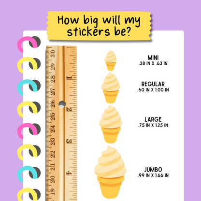 Ice Cream Icons Sticker Sheet
