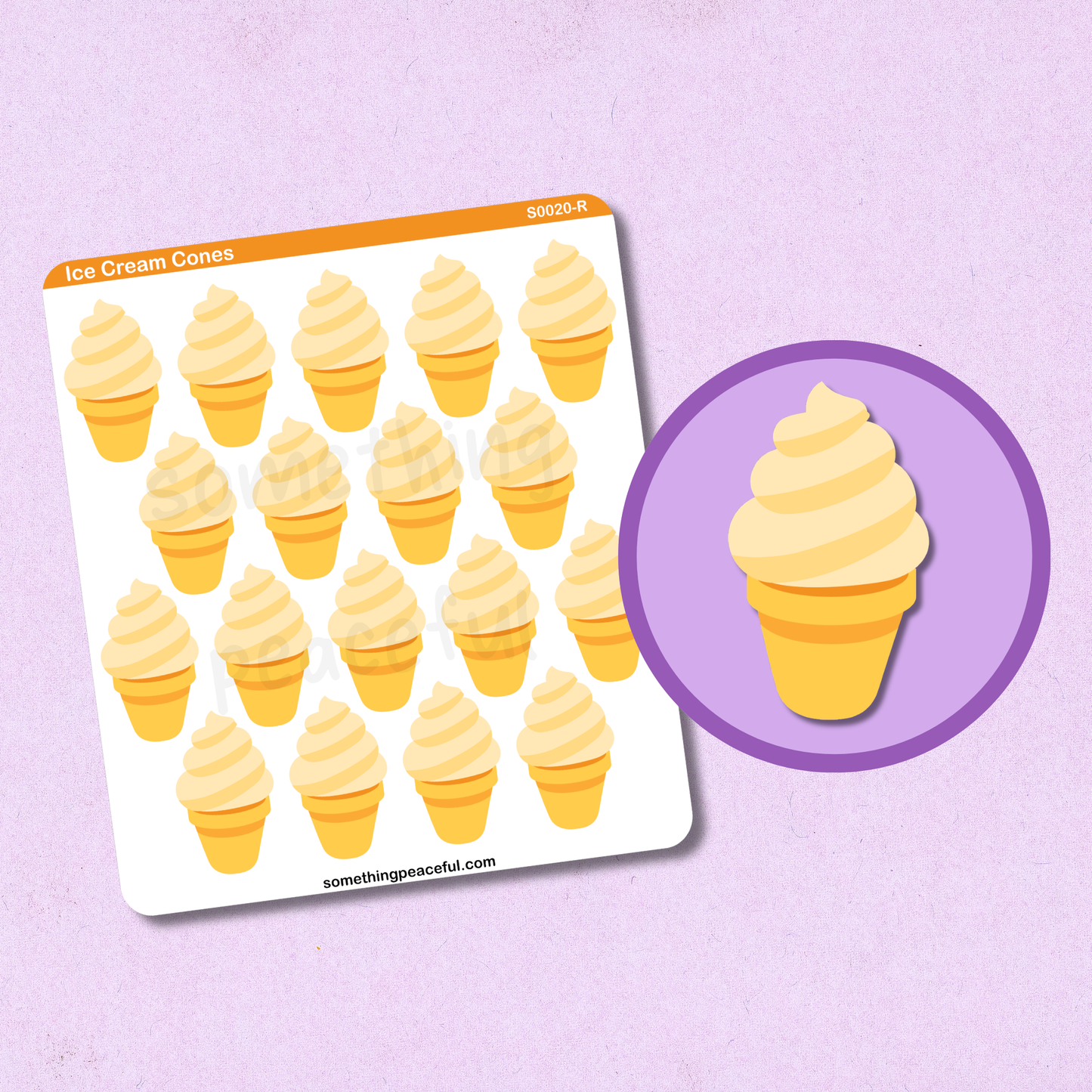 Ice Cream Icons Sticker Sheet