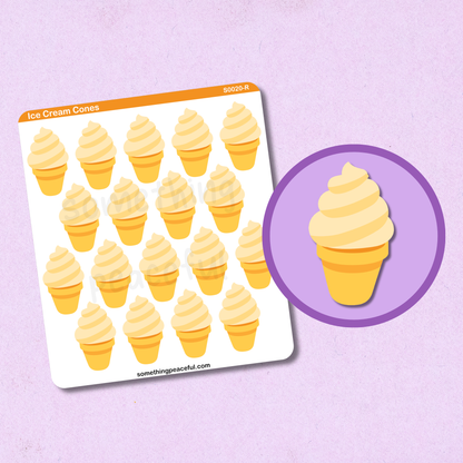 Ice Cream Icons Sticker Sheet