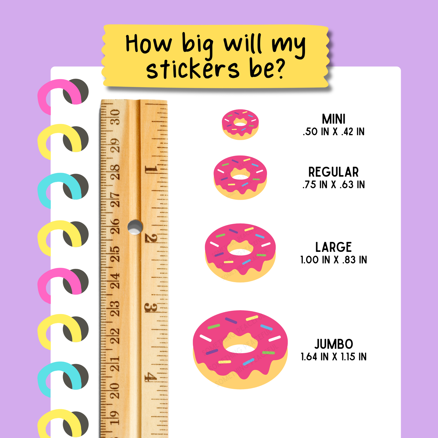 Pink Doughnut Icons Sticker Sheet